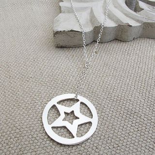 silver star and circle necklace by sarah kavanagh jewellery