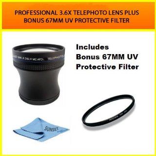 Extra Powerful 3.6X Telephoto Lens for The Canon Eos Rebel T4i 650D T3i XT XS XSI T1I T2I Eos 5D Eos 7D This 3.6x telephoto Lens Will Attach to Any of the Following Canon Lenses 18 55mm, 75 300mm, 50mm 1.4, 55 200mm, 55 250mm  Digital Slr Camera Lenses  