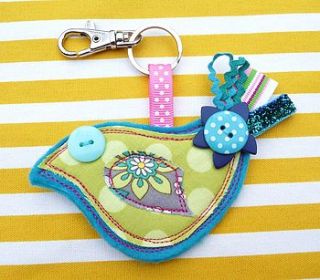 bird bag charm/ key ring by polka