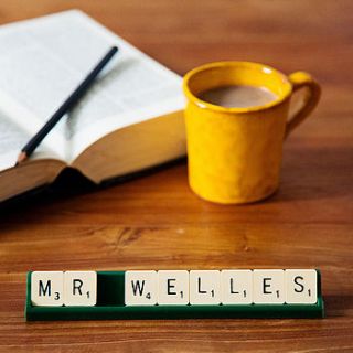 personalised vintage scrabble place name by bookish england