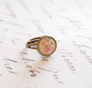 vintage floral pattern ring by juju treasures