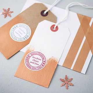 20 personalised christmas stickers by studio sweepings