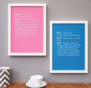 personalised mum and dad dictionary print by coconutgrass