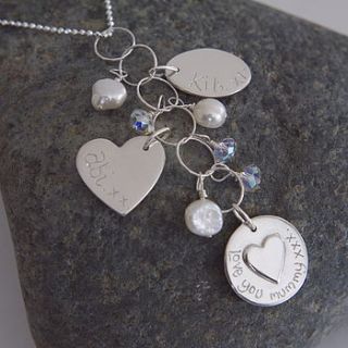 personalised mother's charm necklace by dizzy