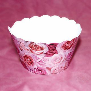 pink roses cupcake wrappers by just bake