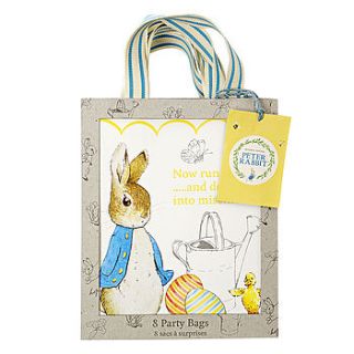peter rabbit party bag set of eight by little baby company
