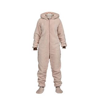 women's fluffy bear cub onesie by the all in one company