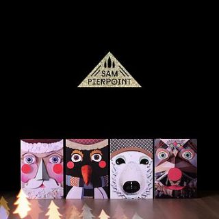 pack of four christmas cards by sam pierpoint