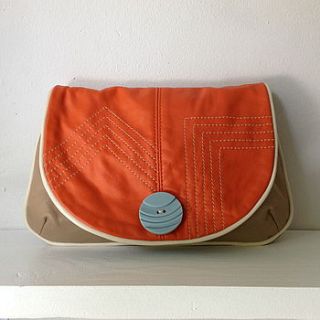 handmade leather chunky clutch bag by olive archer