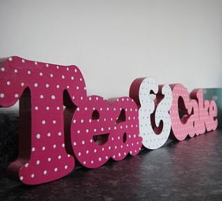 'tea & cake' hand painted freestanding sign by little pom