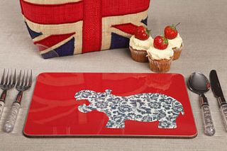 set of four animal tablemats by club matters