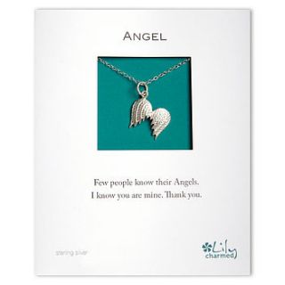 silver angel wings necklace by lily charmed