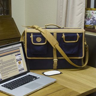 canvas briefcase/laptop bag by emma tomes