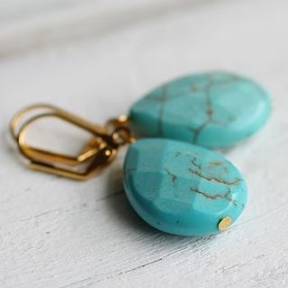 turquoise drop earrings by silk purse, sow's ear