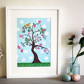 'home sweet home' tree print by pomegranate prints