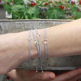 grey friendship charm bracelet by lisa angel