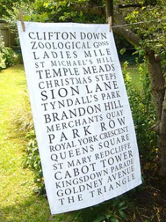 'bristol places' tea towel by emmeline simpson