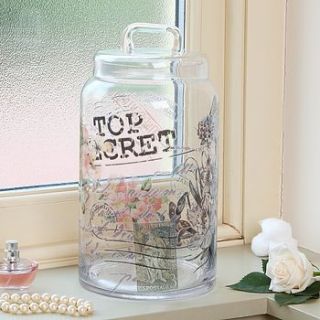 large botanical glass storage jar with lid by dibor