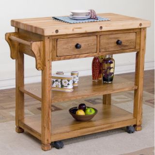 Catskill Craftsmen French Country Kitchen Cart with Butcher Block Top