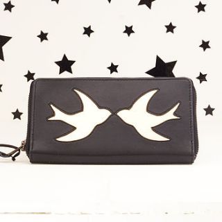 italian leather swallow cutout purse by bloom boutique