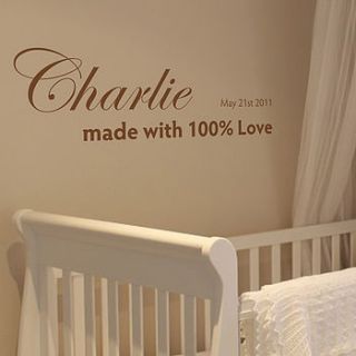 personalised made with love wall sticker by nutmeg