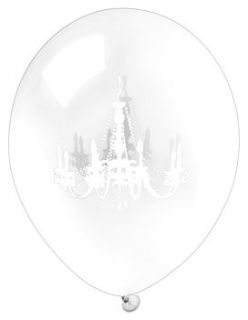 transparent & white chandelier balloon by evthokia ltd