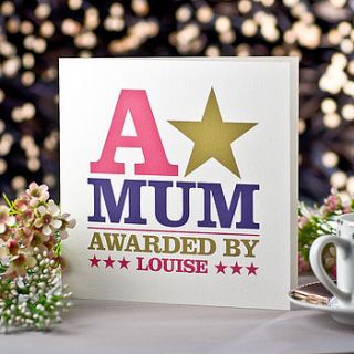 personalised 'a star award' mother's day card by rosie robins