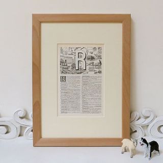 vintage french letter r print by tailor and make