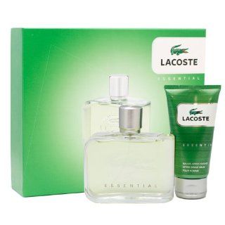Lacoste Essential By Lacoste For Men Gift Set (Eau De Toilette Spray 4.2 Ounce + Aftershave Balm 2.5 Ounce)  Lacoste Cologne Set  Beauty
