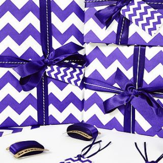 recycled purple chevron white wrapping paper by sophia victoria joy