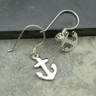 silver anchor earrings by hersey silversmiths