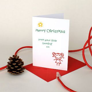 merry christmas from your little geekling by geek cards for the love of geek