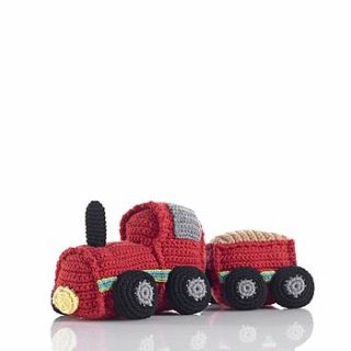 soft crochet train rattle by the 3 bears one stop gift shop