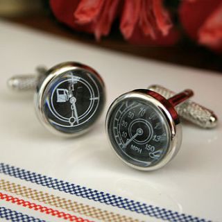 speedo and petrol gauge cufflinks by a type of design