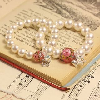 handmade pearl charm bracelet by lisa angel