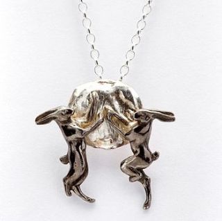 boxing hares and moon pendant by simon kemp jewellers