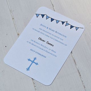 personalised christening boys invitations by beautiful day