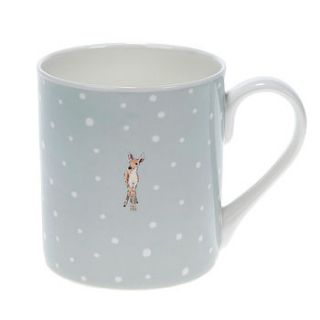 baby deer and dots china mug by sophie allport
