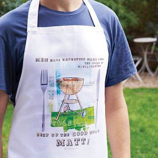 personalised bbq apron by alice palace