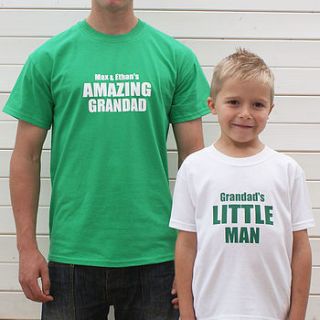 personalised my daddy/grandad t shirt set by sparks clothing