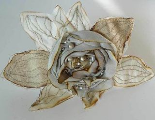 silk rose brooch 335 by ewa morawski textiles