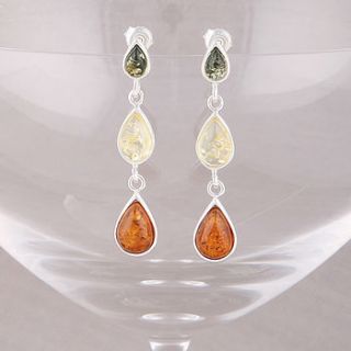 mixed amber teardrop earrings by baronessa