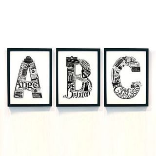 set of three letter prints by lucy loves this