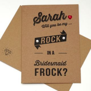 my rock in a frock bridesmaid card by papergravy