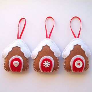 trio of gingerbread house decorations by ilovehearts