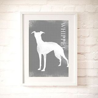 whippet dog silhoutte print by indira albert