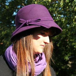 ladies felted wool cloche style hat by raffique