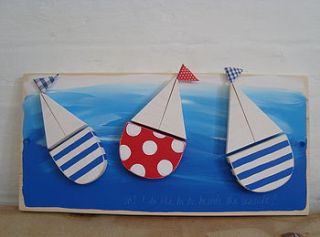 sailboat wall plaque by giddy kipper