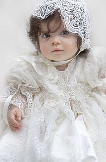 christening gown and bonnet 'amelia' by adore baby