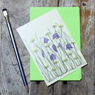 cream fritillaries postcard by snapdragon